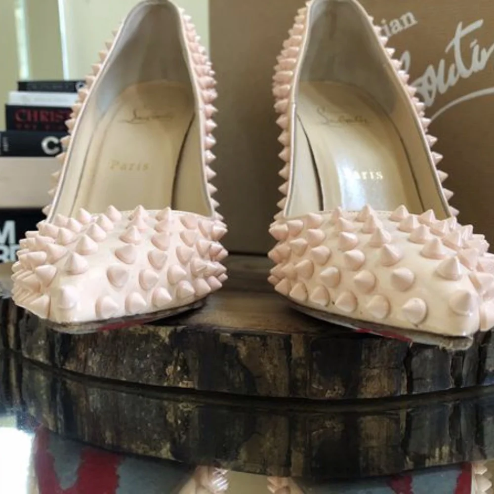 Christian Louboutin Spiked Pigalle in pink! - Picture 6 of 8
